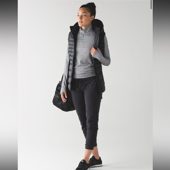 Lululemon Ready To Rulu Heather Grey White Herringbone Print Athleisure Lounge - Picture 1 of 9